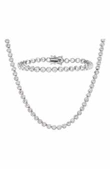 BY ADINA EDEN Cubic Zirconia Tennis Necklace & Bracelet Set