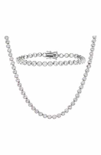 BY ADINA EDEN Cubic Zirconia Tennis Necklace & Bracelet Set