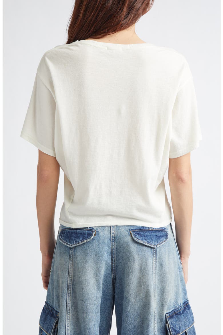 Tight Waist Cotton & Cashmere T-Shirt, Alternate, color, WHITE