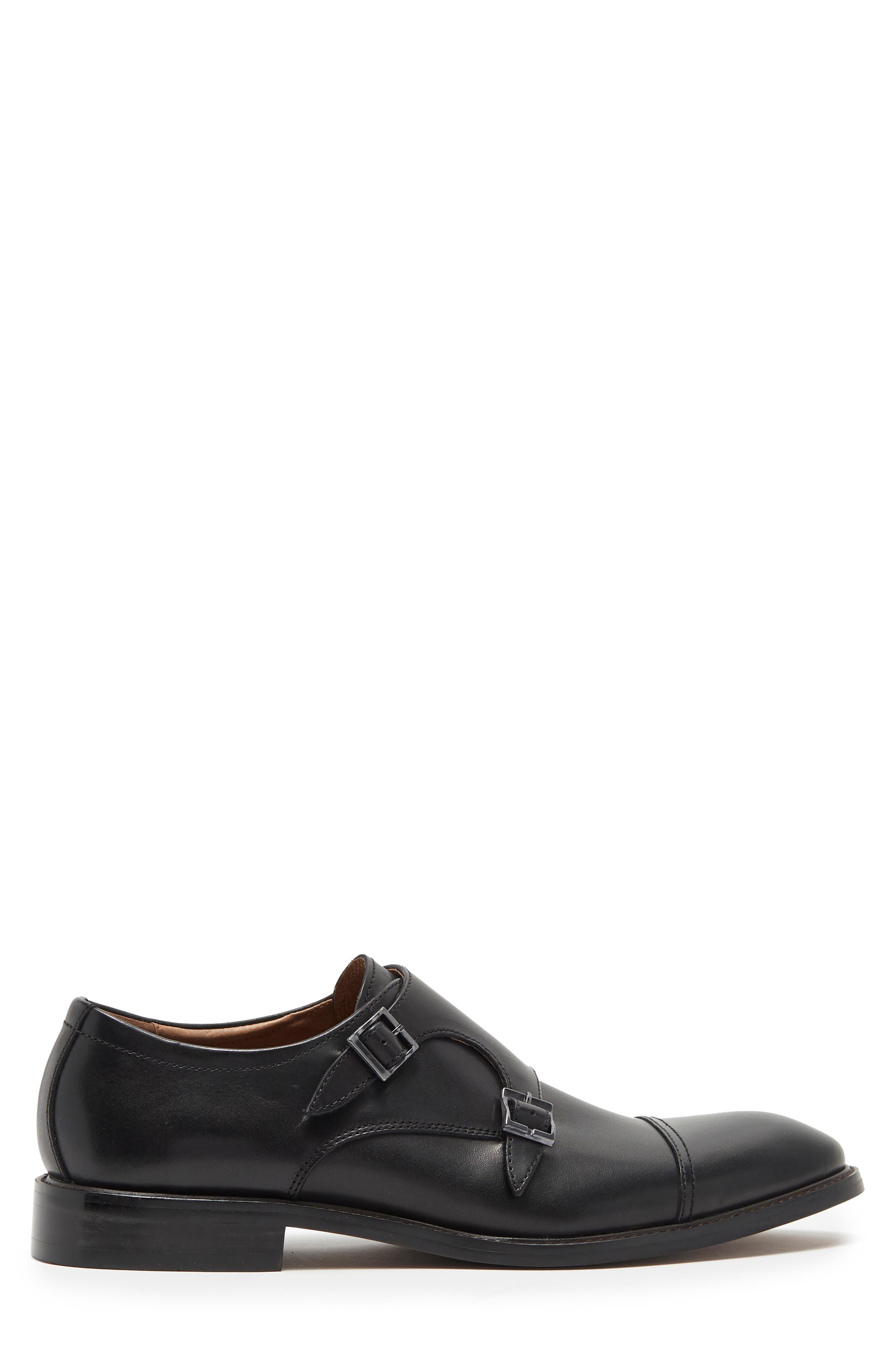 Parklane Suede Double Monk Strap Shoe, Alternate, color, BLACK