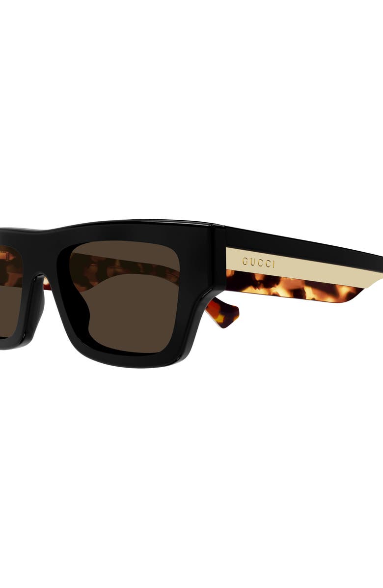 Gucci 55mm Rectangular Sunglasses, Alternate, color, 