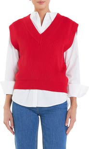 English Factory Throw On Sweater Vest