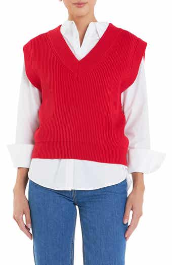 English Factory Throw On Sweater Vest