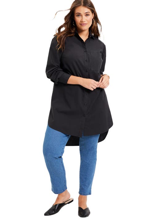 June + Vie Poplin La Vie Max Tunic In Black