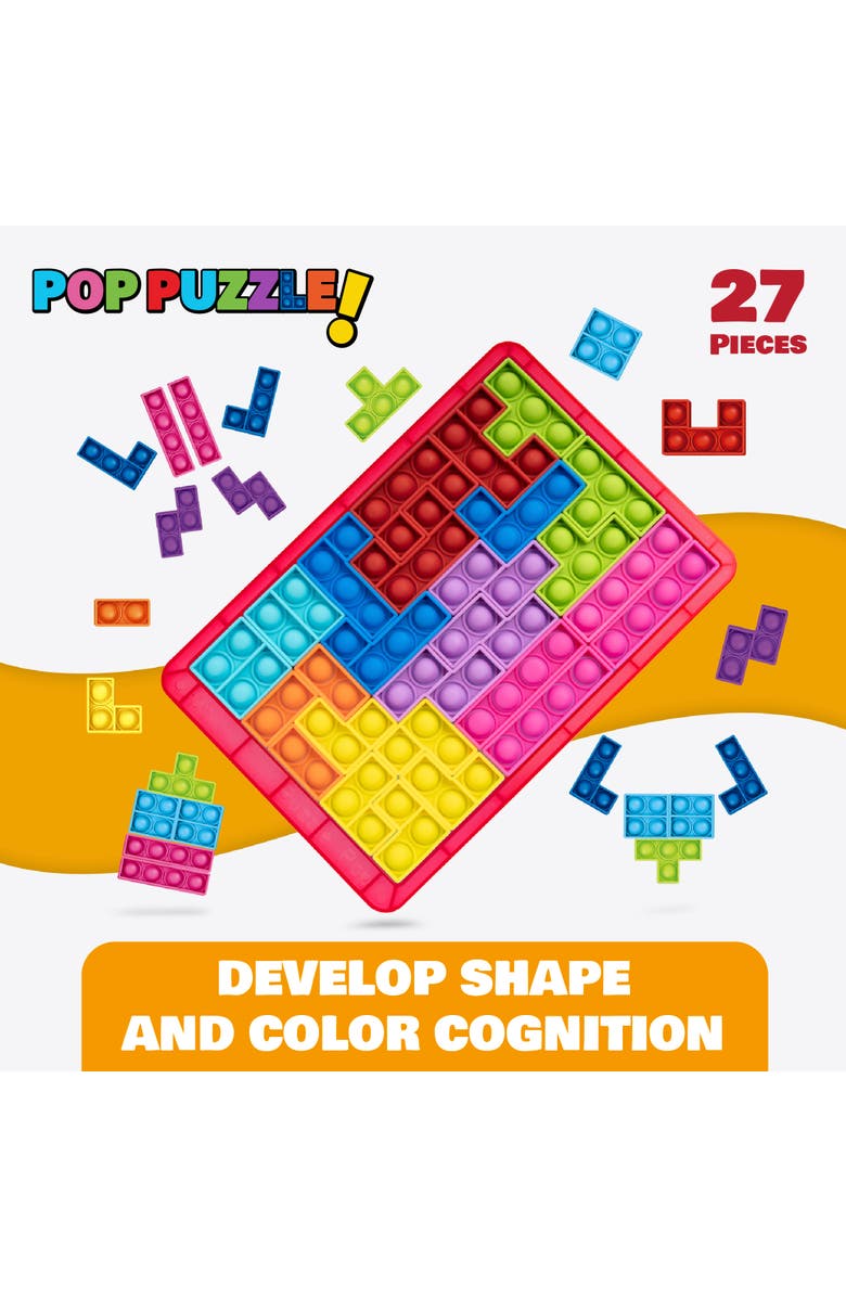 Power Your Fun Red Puzzle Pop Game, Alternate, color, 