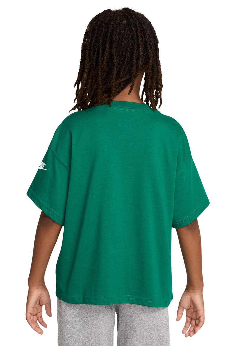 Kids' Oversize Digital Star Print Cotton T-Shirt, Alternate, color, MALACHITE