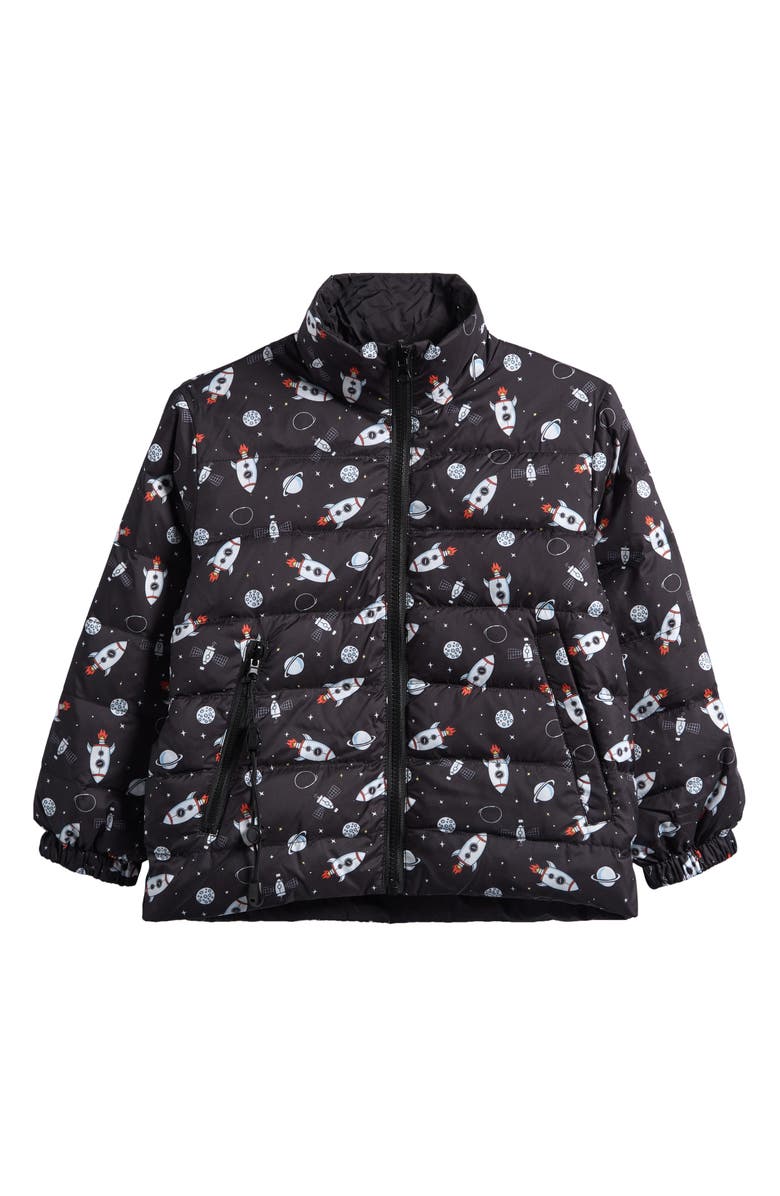 CALONIE Kids' Blake Reversible Down Puffer Jacket, Main, color, Black