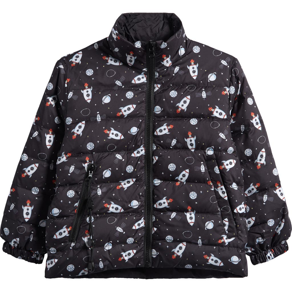 Calonie Kids' Blake Reversible Down Puffer Jacket In Black