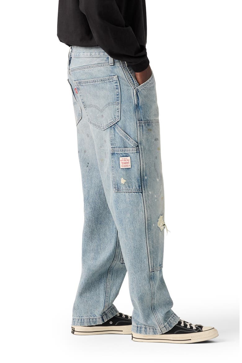 568 Loose Ripped Straight Leg Double Knee Jeans, Alternate, color, DIVING DUCKS BLUE
