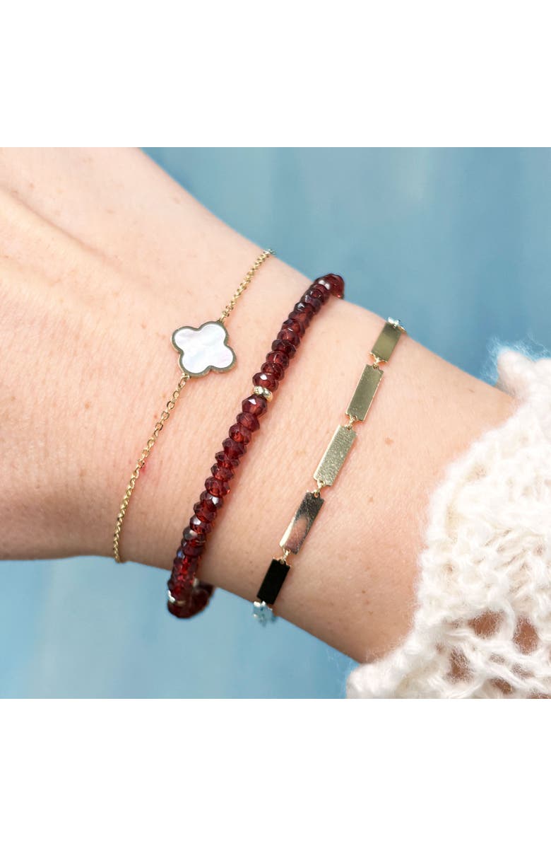 The Lovery Fine Jewelry Garnet Bead Bracelet, Alternate, color, Garnet