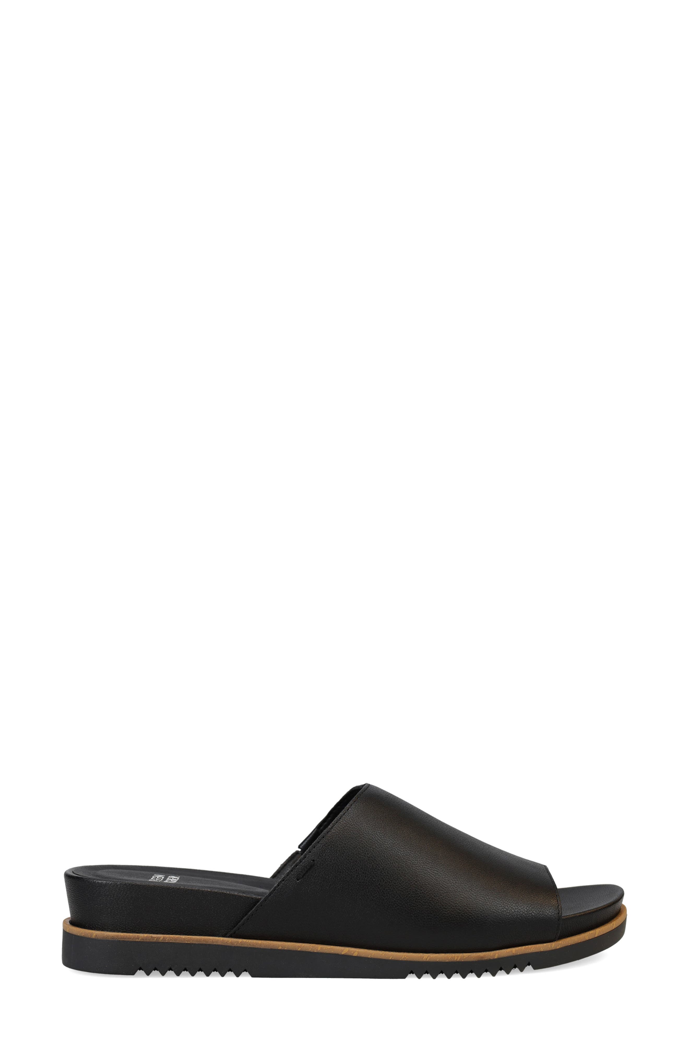 Eileen Fisher Koha Leather Sandal, Alternate, color, Black