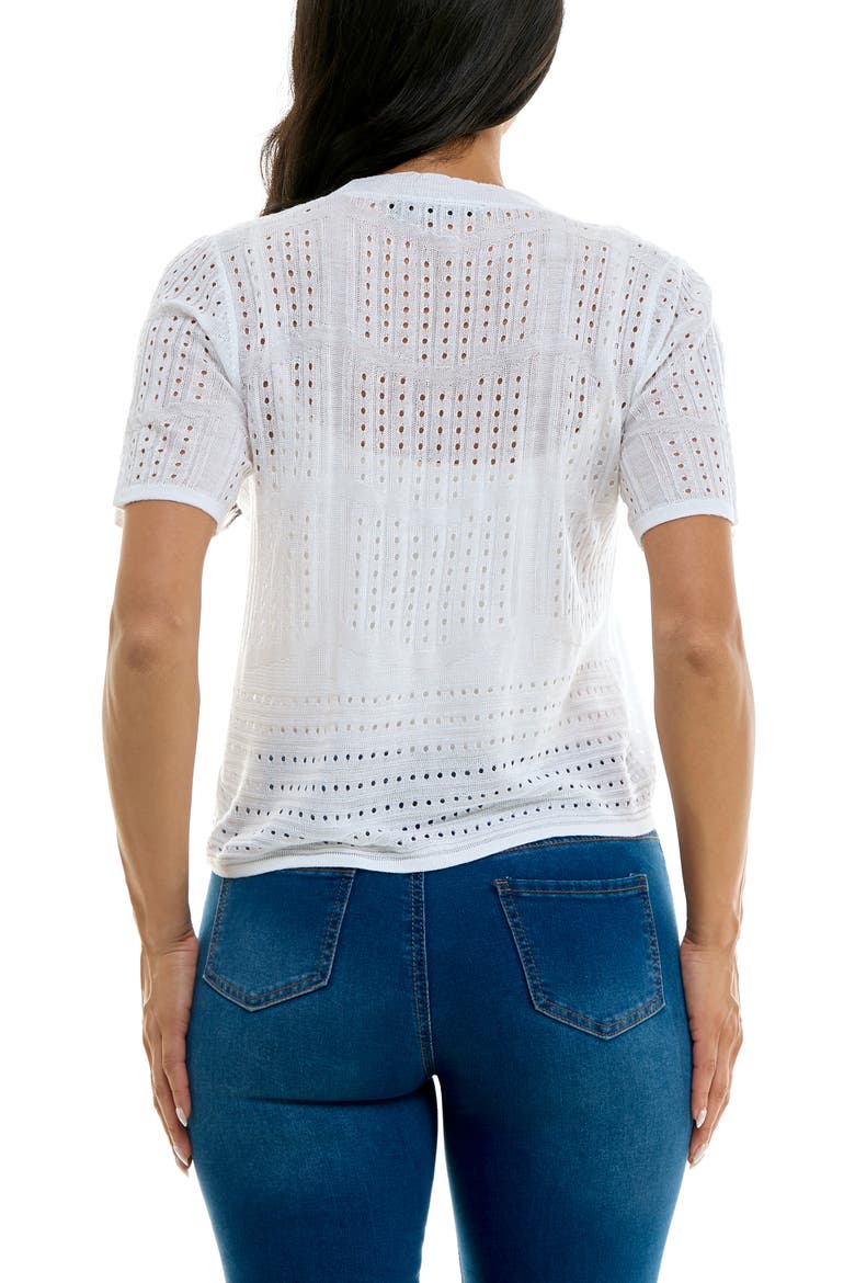 Open Stitch Short Sleeve Bolero, Alternate, color, WHITE
