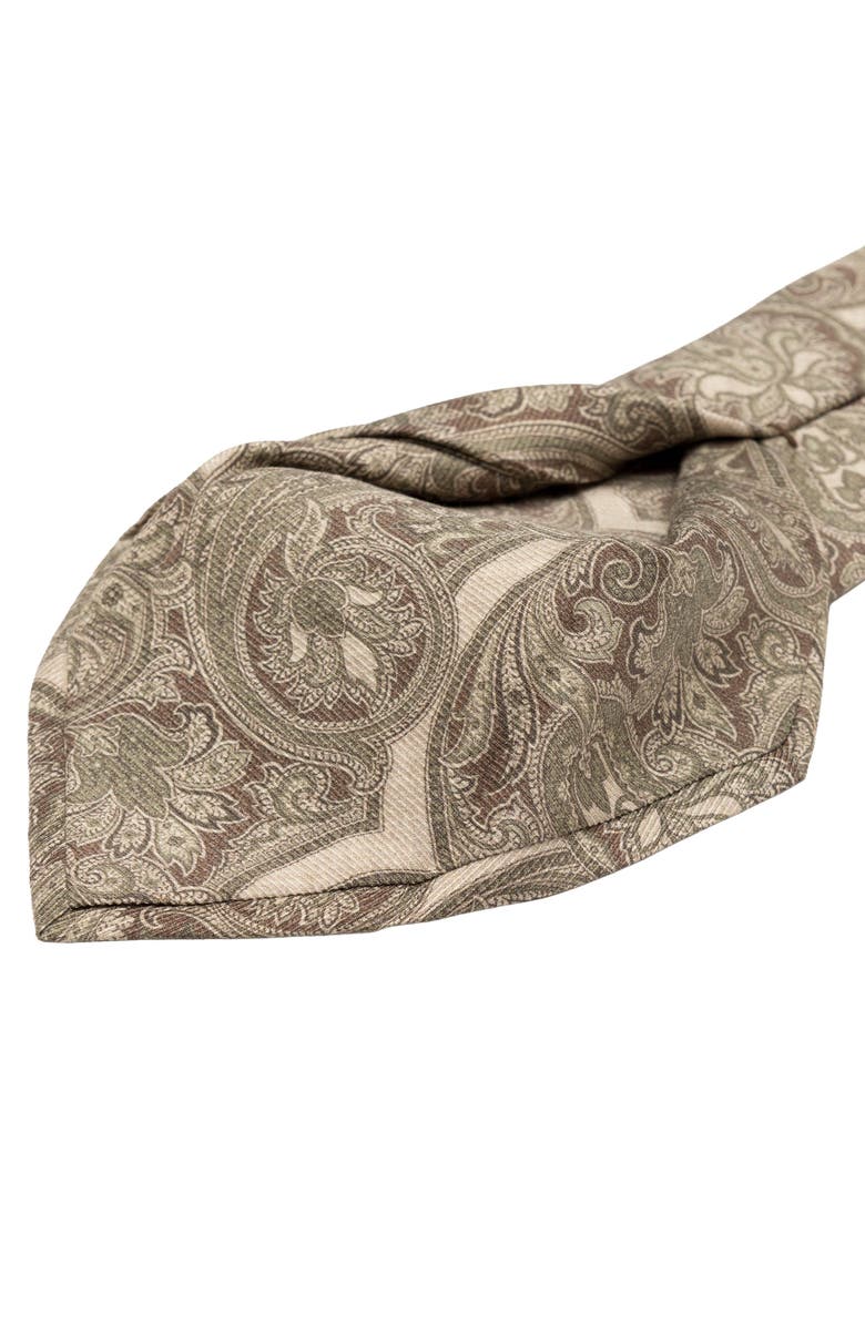 Elizabetta San Marco - Extra Long Printed Silk Tie for Men, Alternate, color, Dusty Sage
