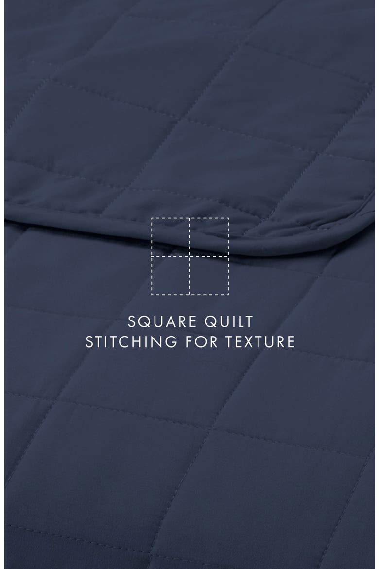 Premium Ultra Soft Square Pattern Quilted Coverlet Set, Alternate, color, NAVY