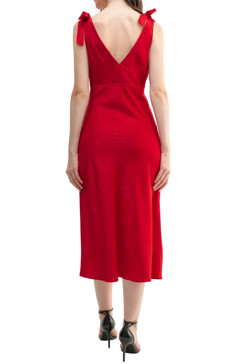 Lush Tie Detail Bias Satin Midi Dress, Alternate, color,