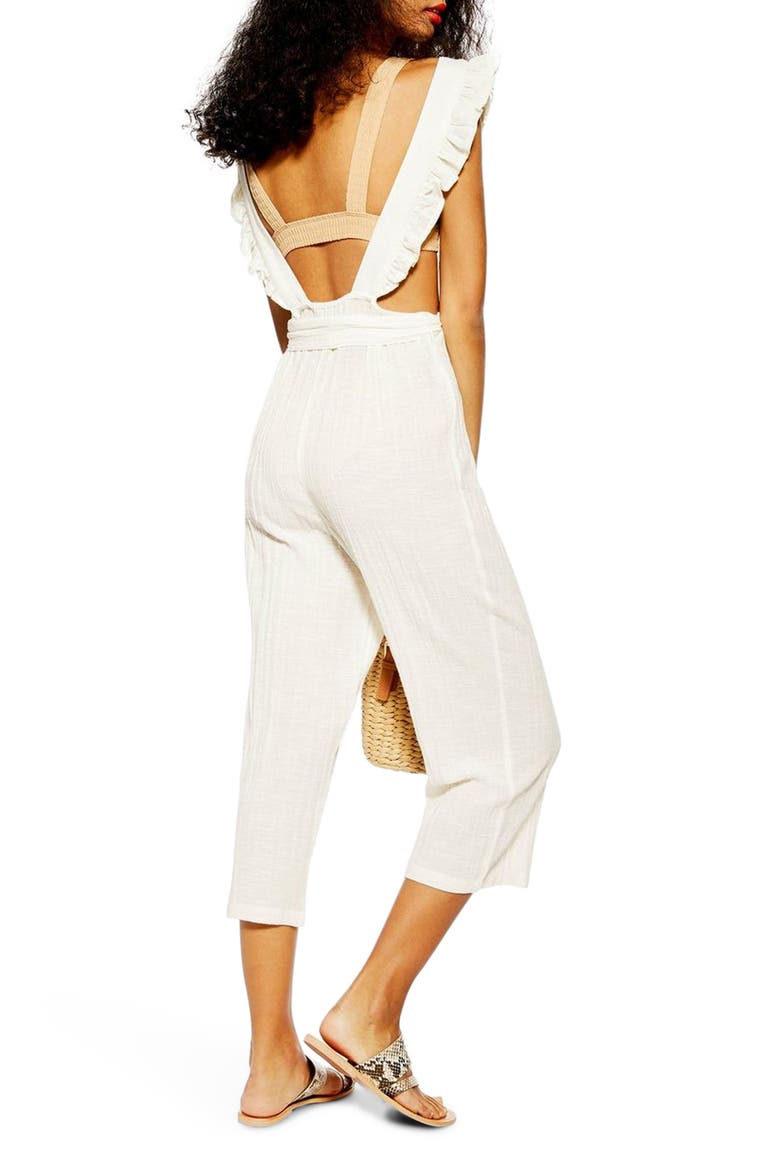 Frill Crop Jumpsuit, Alternate, color, CREAM