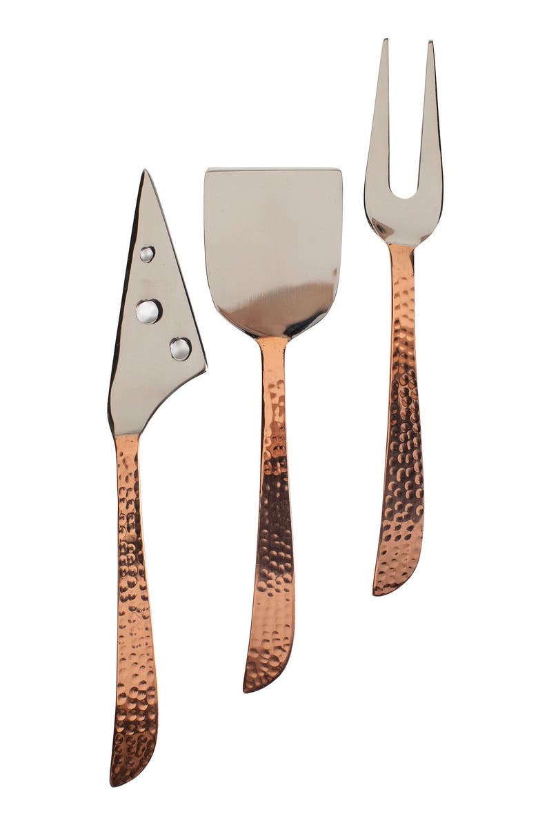 Ten Thousand Villages Hammered Handle Cheese Servers, Main, color, Copper