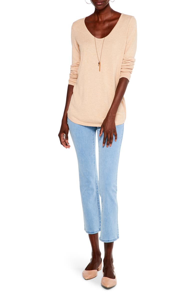 Vital V-Neck Cotton Blend Sweater, Alternate, color, BIRCH