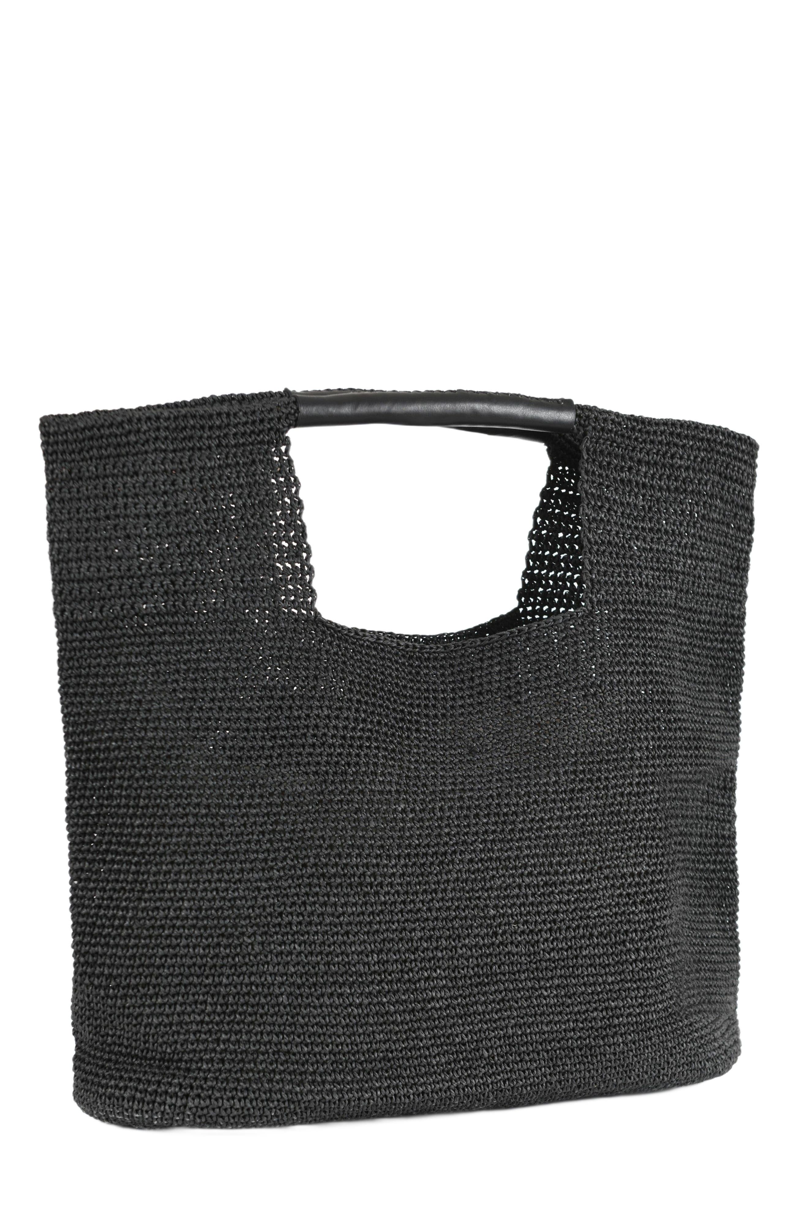 Forever & Always Shoes Carlotta Hand Woven Shoulder Bag with Leather Straps, Alternate, color, 