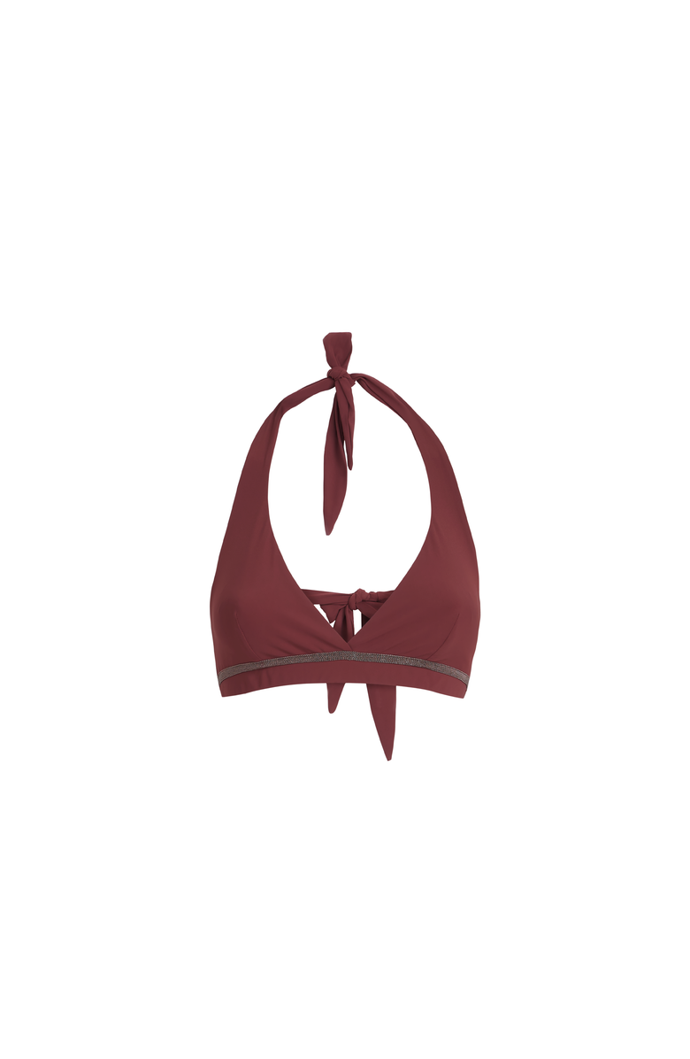 Brunello Cucinelli Bikini top with monili, Alternate, color, Bordeaux