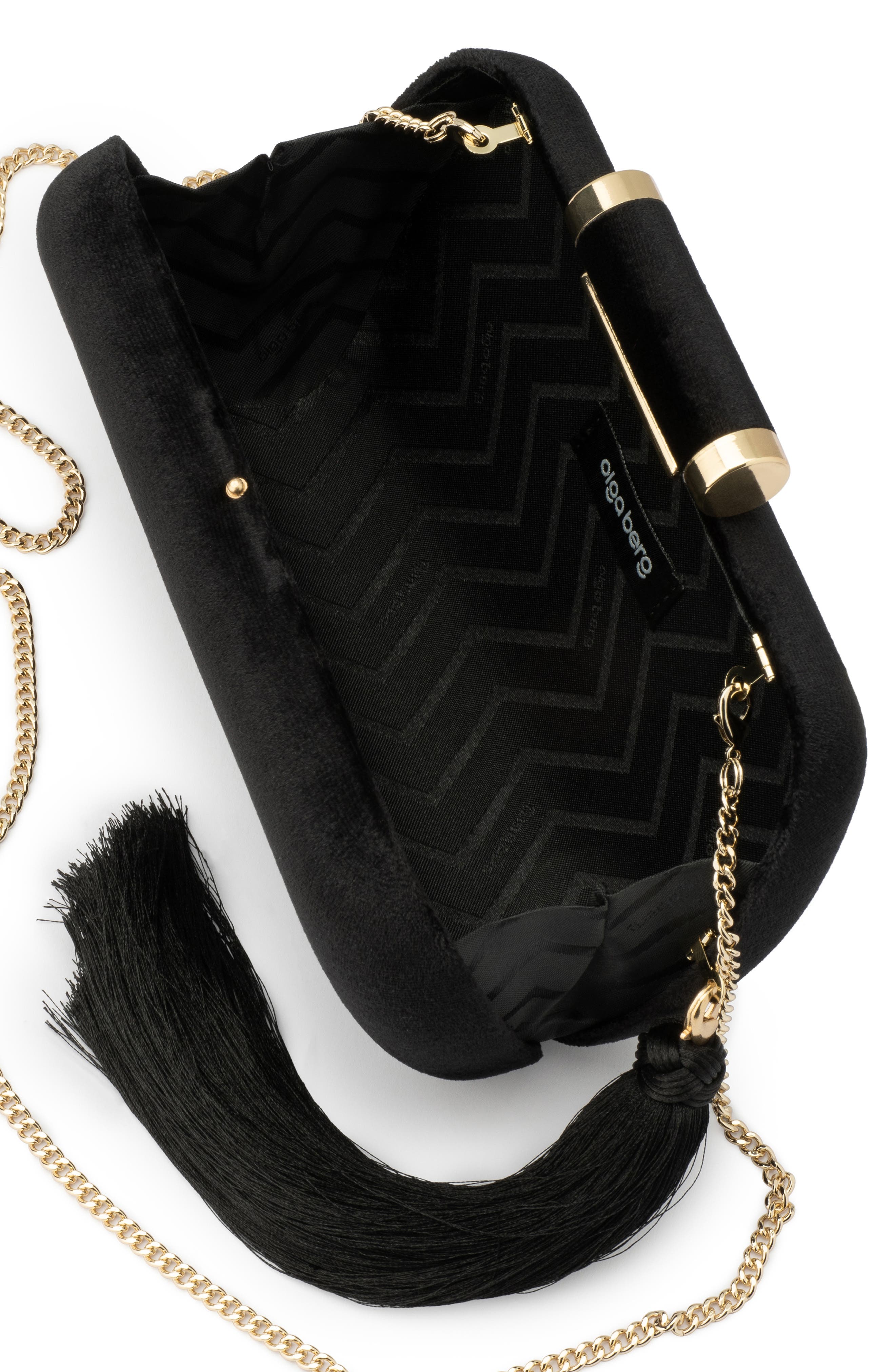 Olga Berg Matilda Velvet Clutch, Alternate, color, 