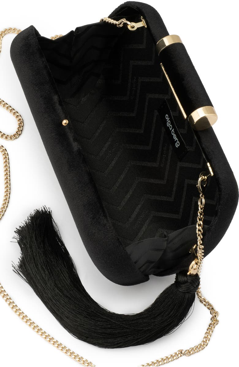 Olga Berg Matilda Velvet Clutch, Alternate, color,