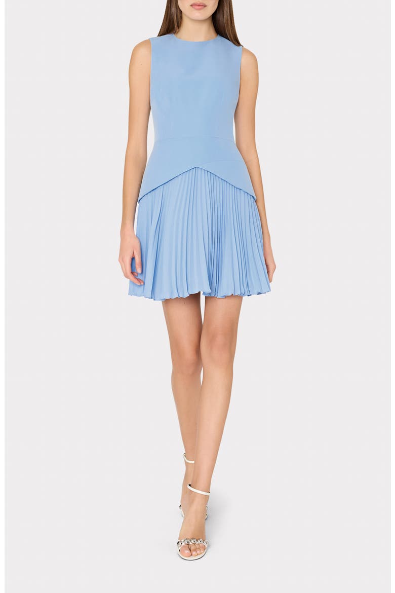 Haddy Sleeveless Pleated Minidress, Main, color, BLUE