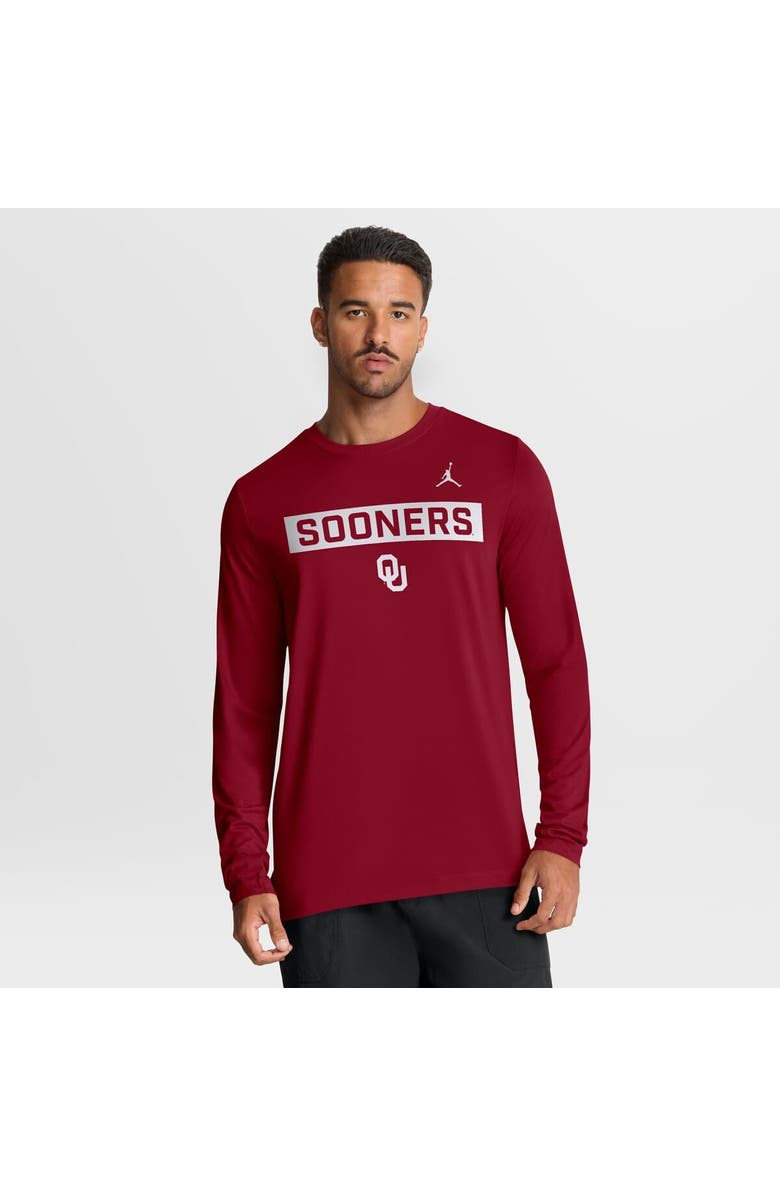 Jordan Brand Men's Jordan Brand Crimson Oklahoma Sooners Primetime Campus 2-Hit Legend Dri-FIT Long Sleeve T-Shirt, Main, color, Crimson