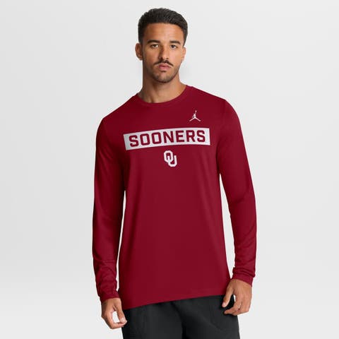 Men
s Jordan Brand Crimson Oklahoma Sooners Primetime Campus 2-Hit Legend Dri-FIT Long Sleeve T-Shirt