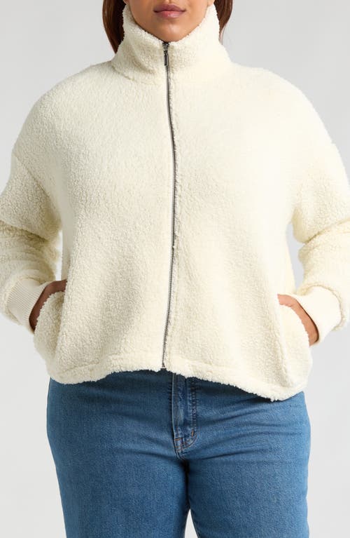 Caslonr Caslon(r) Brushed Fleece Jacket In Ivory Pristine