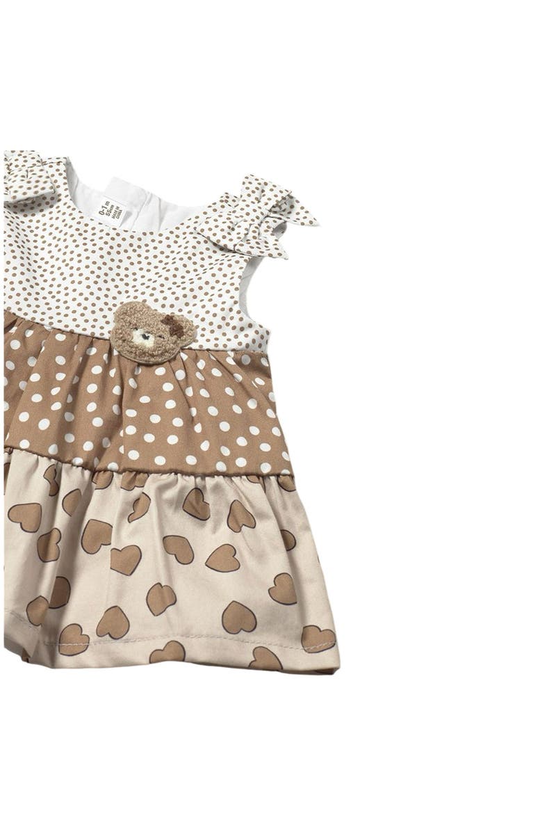Mayoral Layered Cookie Bear Dress, Alternate, color, Brown