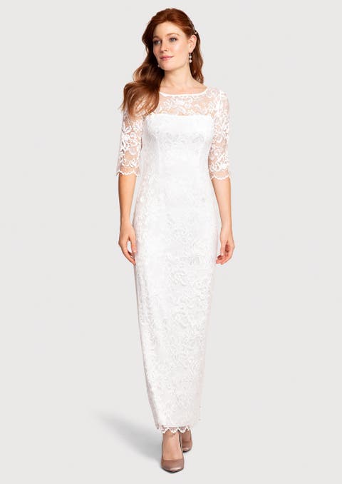 Lila 3/4 Sleeve Lace Maxi Gown