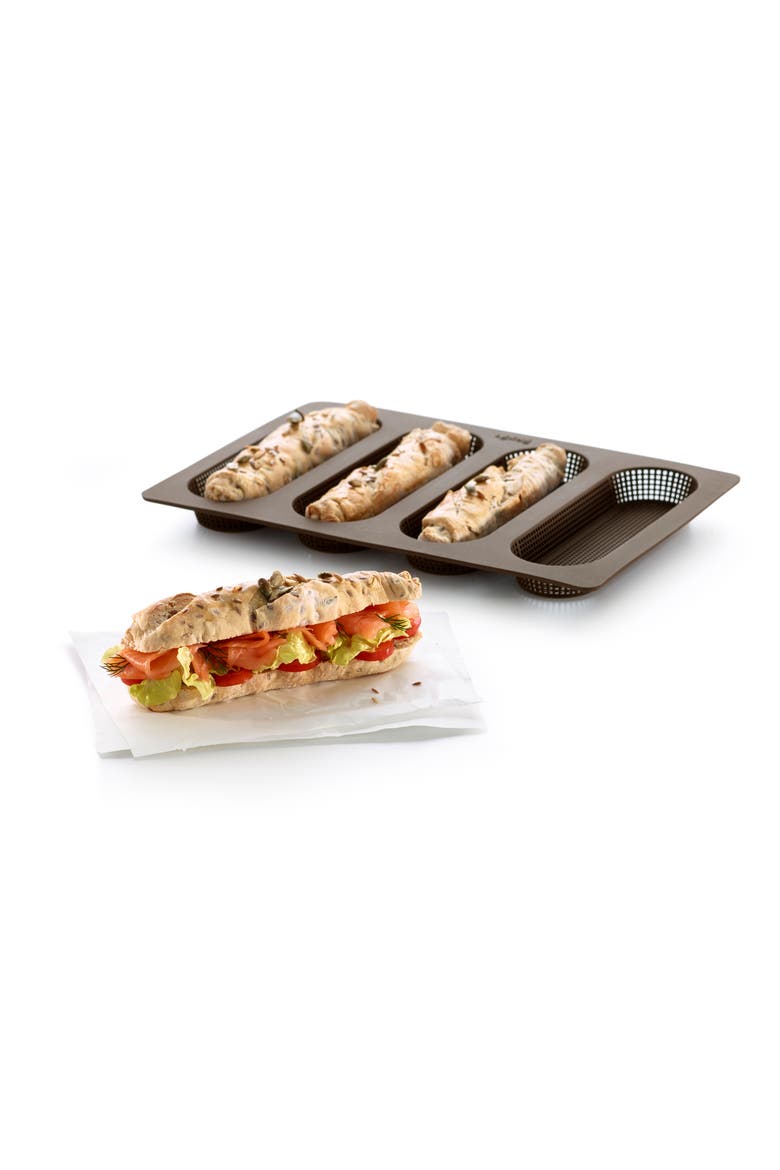 Mini Baguette Baking Pans, Alternate, color, BROWN