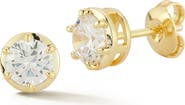 SPHERA MILANO 14k Gold Plated Cubic Zirconia Stud Earrings