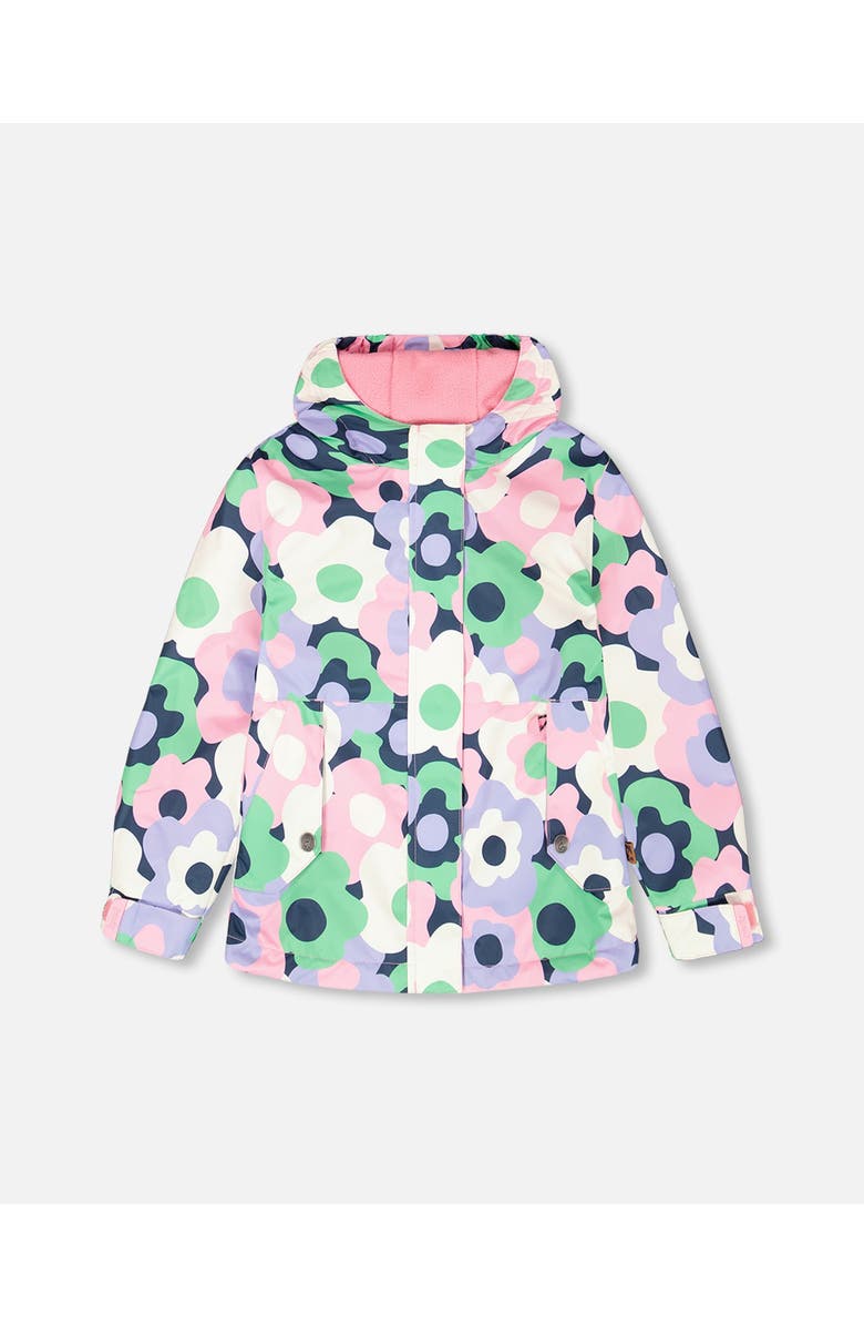 Deux par Deux Mid-Season Flowers Jacket, Main, color, Black Floral Print