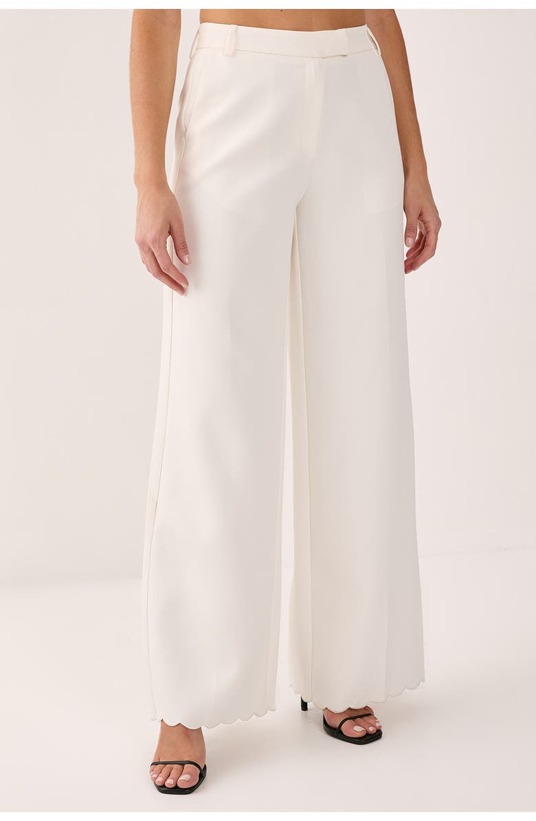 NASTY GAL Embroidered Tailored Wide Leg Pants, Main, color, White