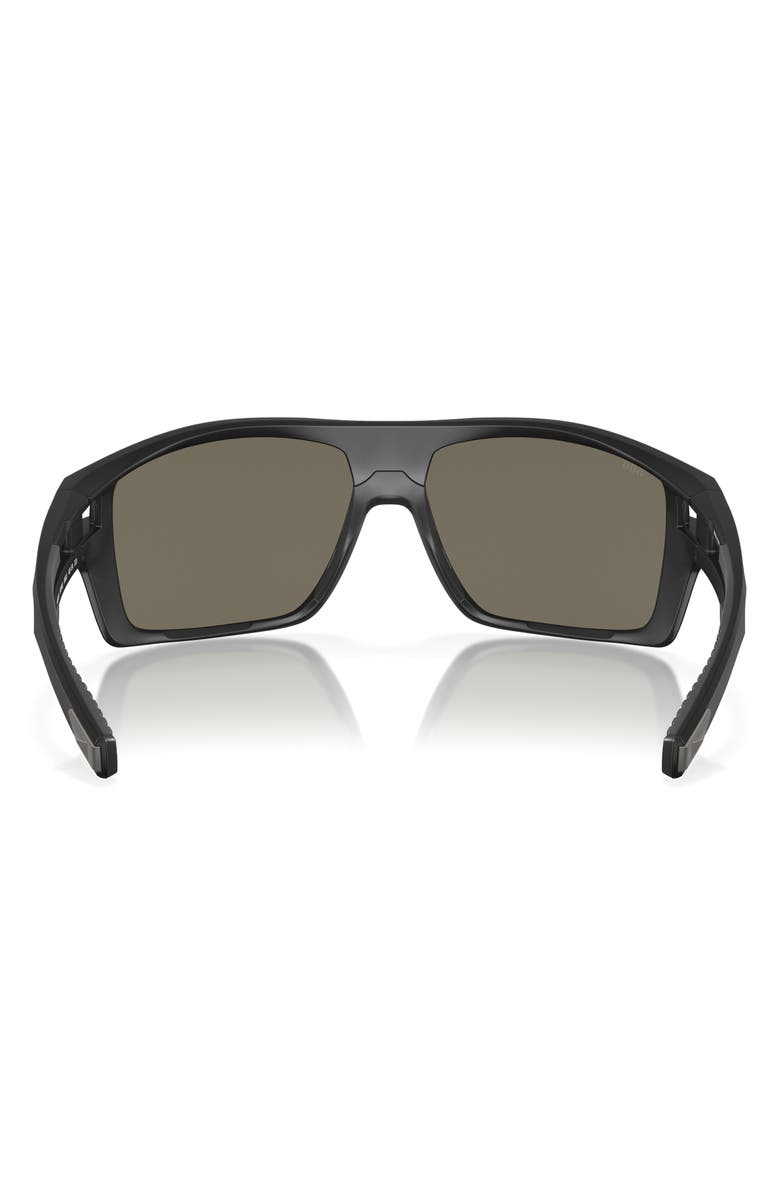 Costa Del Mar Diego 62mm Mirrored Polarized Oversize Rectangular Sunglasses, Alternate, color, Matte Black