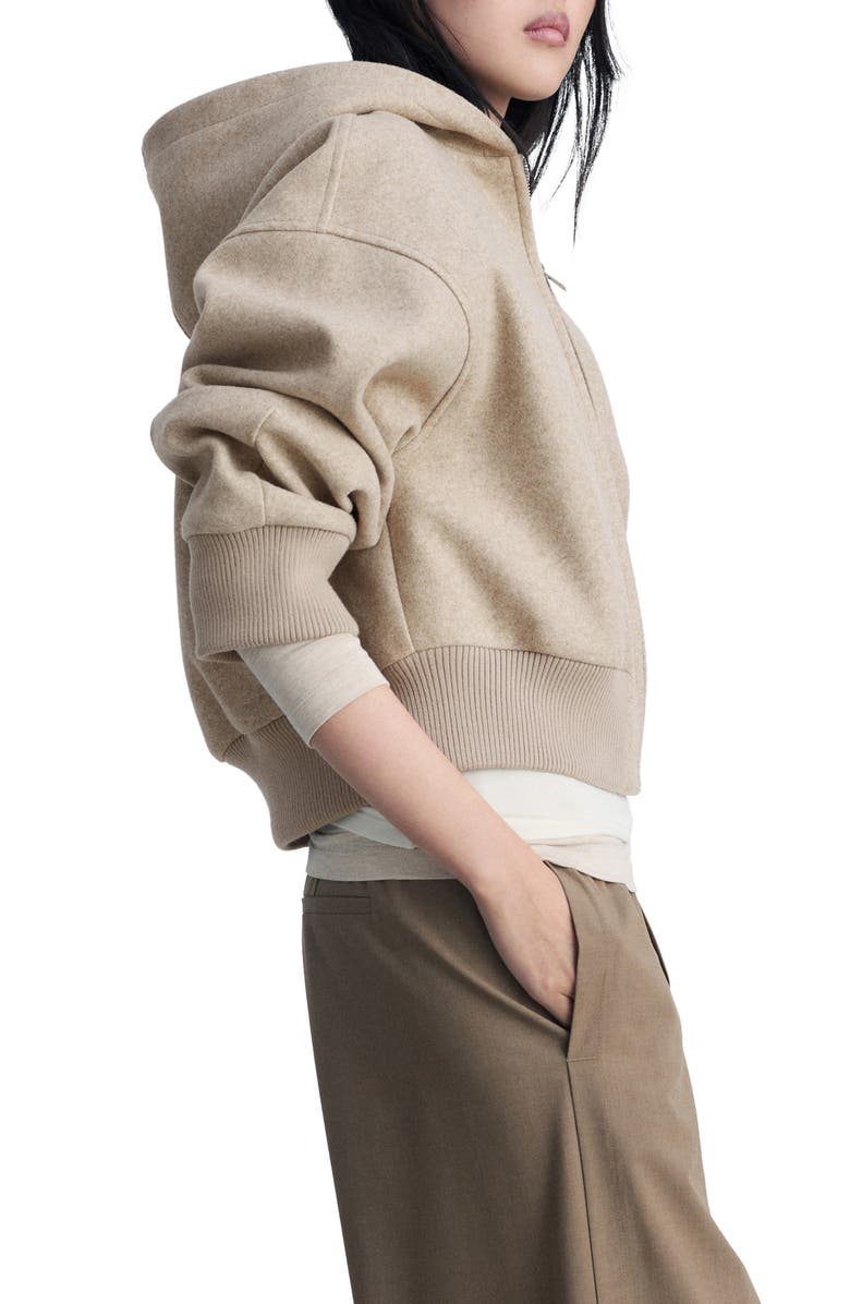 MANGO Crop Full Zip Hoodie, Alternate, color, 