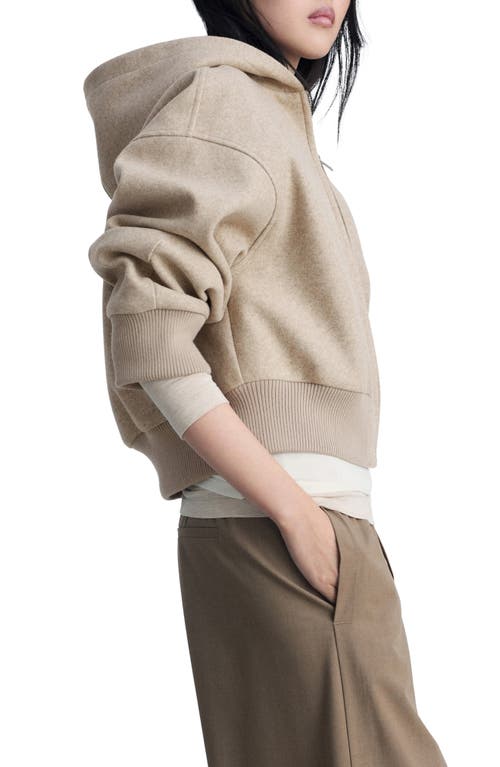 Mango Crop Full Zip Hoodie In Sand