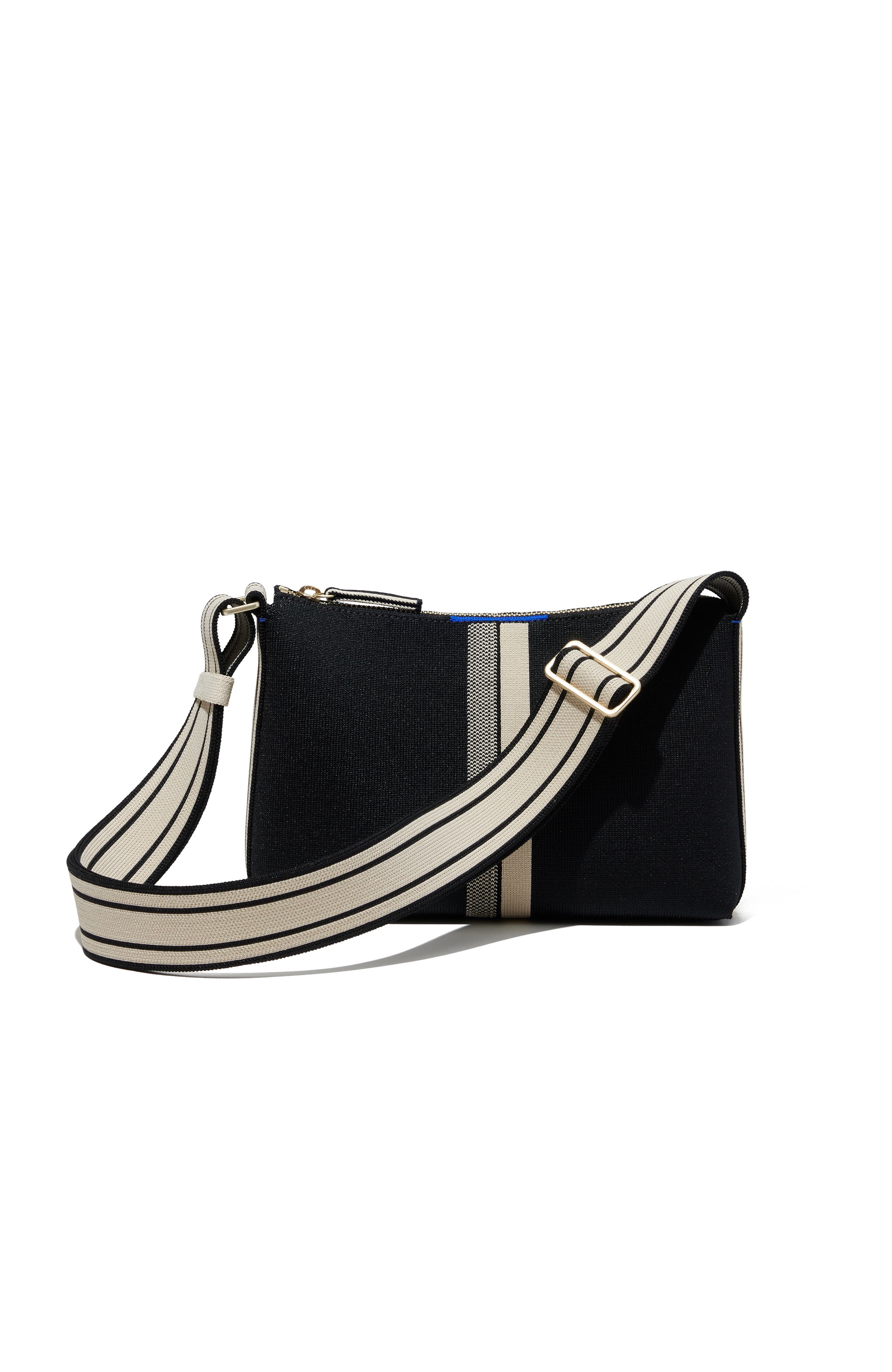 Rothy's The Casual Crossbody, Main, color, Black & Ivory Stripe