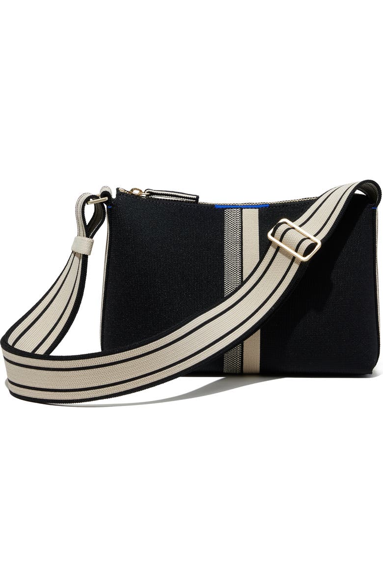 Rothy's The Casual Crossbody, Main, color, Black & Ivory Stripe