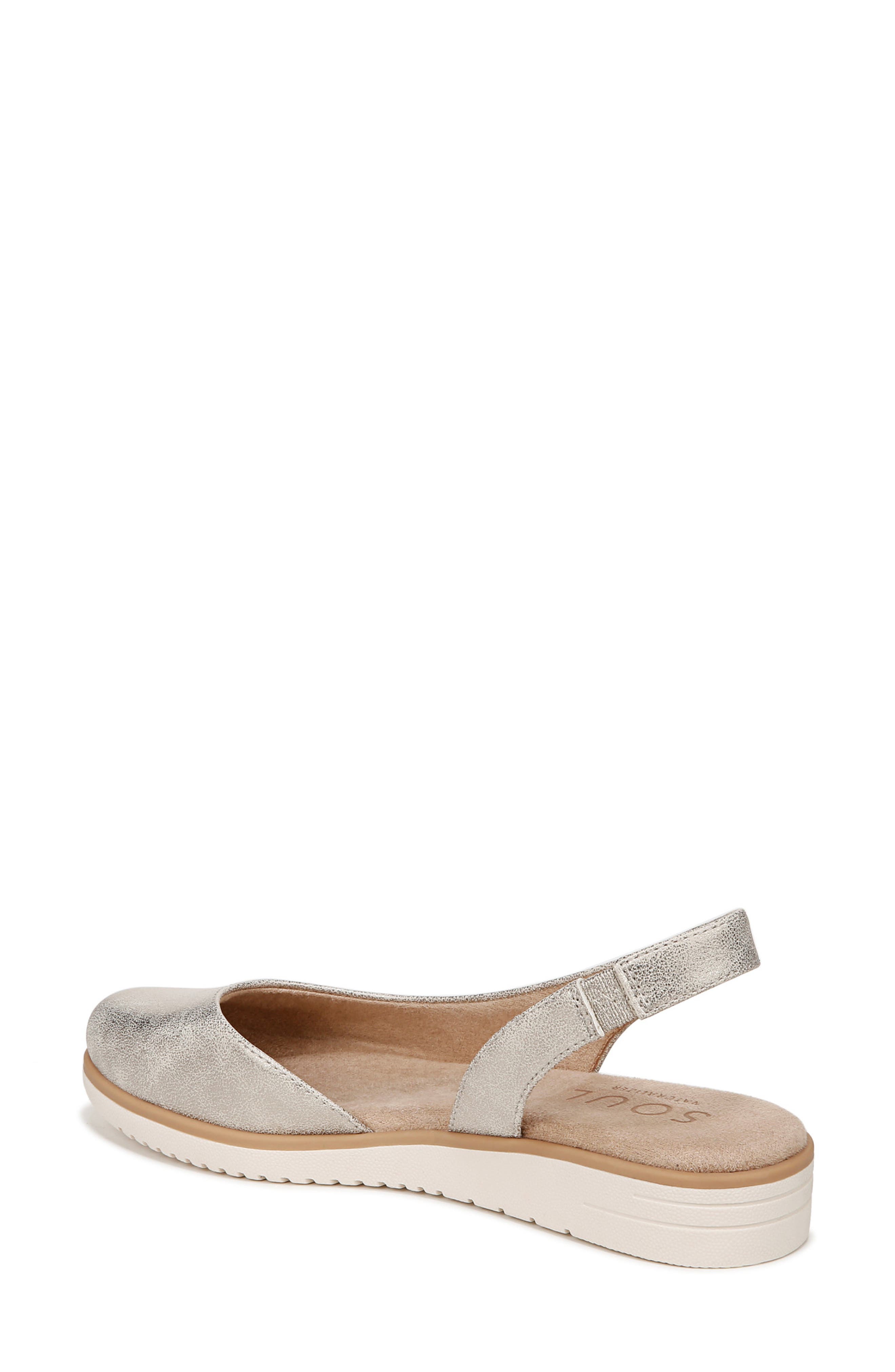 Idea Slingback Flat - Wide Width Available, Alternate, color, LIGHT GOLD