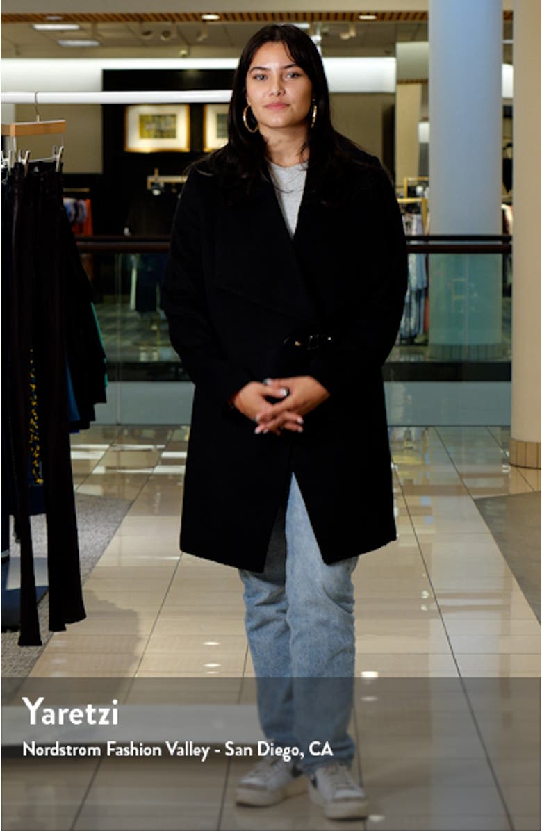 Buckle Front Wool Blend Coat, sales video thumbnail