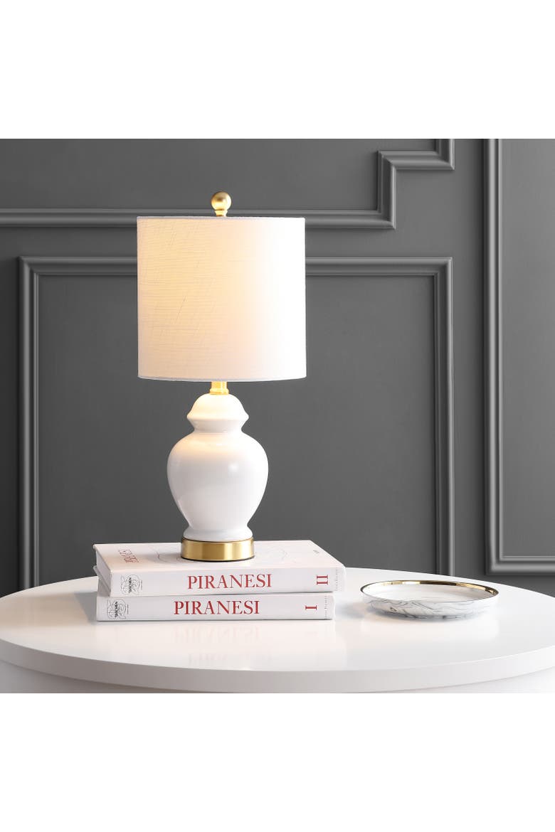Perry Ceramic/Metal LED Table Lamp, Alternate, color, White