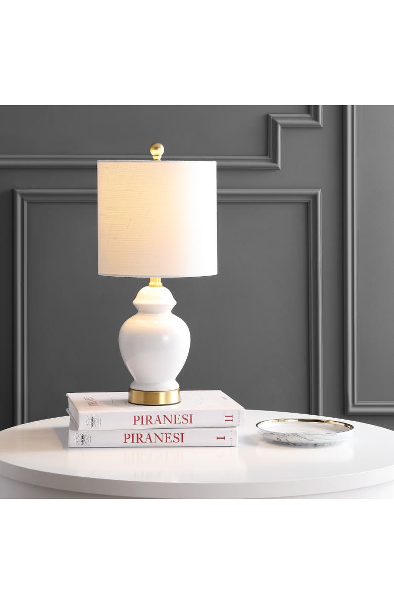 JONATHAN Y Perry Ceramic/Metal LED Table Lamp, Alternate, color, White