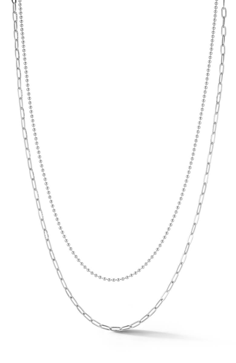 GLAZE JEWELRY Layered Chain Necklace, Main, color, Silver