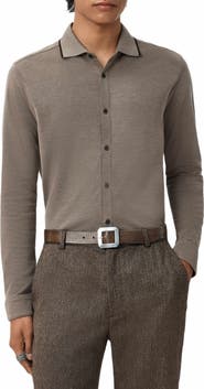 John Varvatos Drewce Bird's Eye Button-Up Shirt