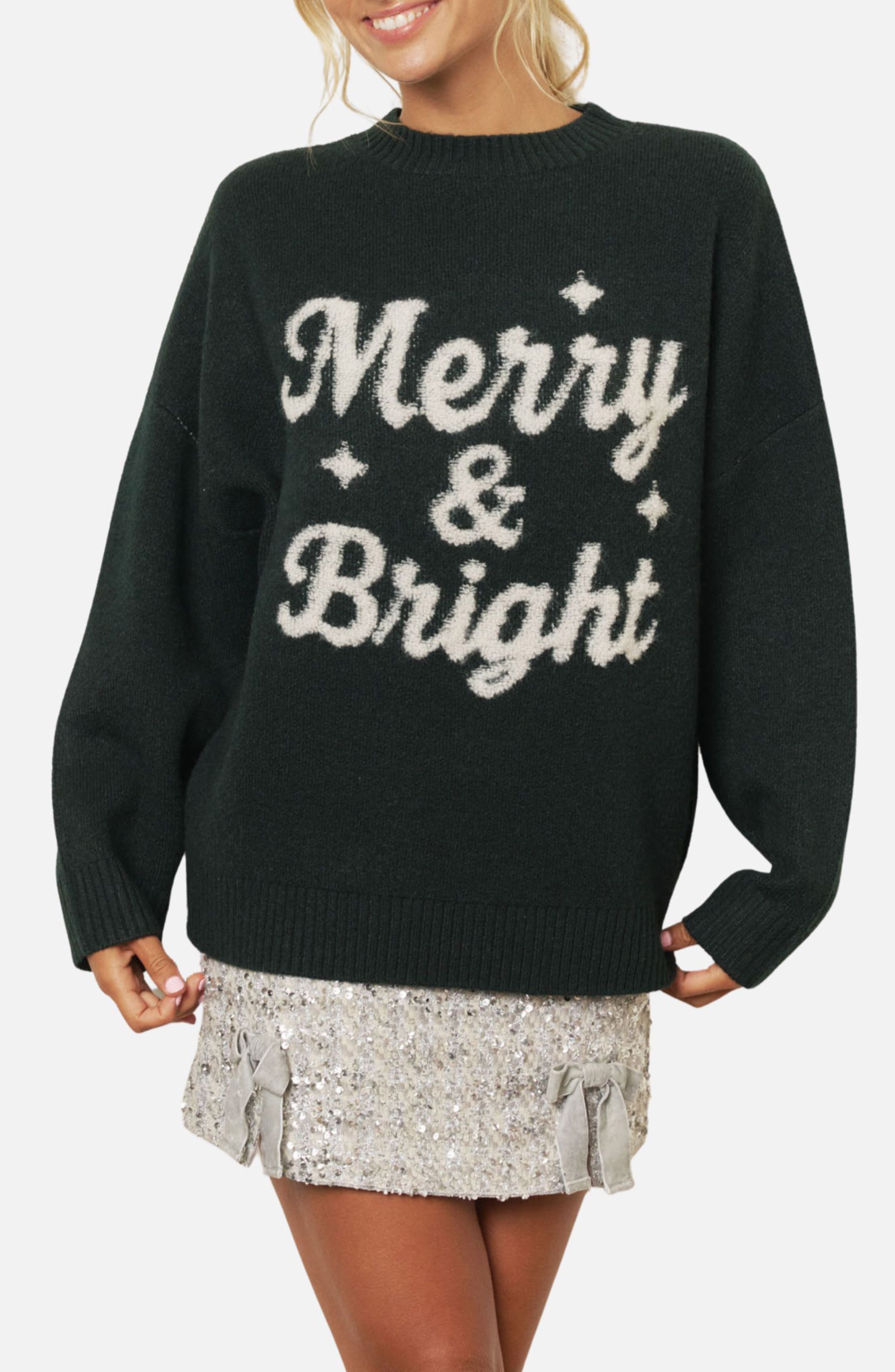 Merry & Bright Mock Neck Sweater