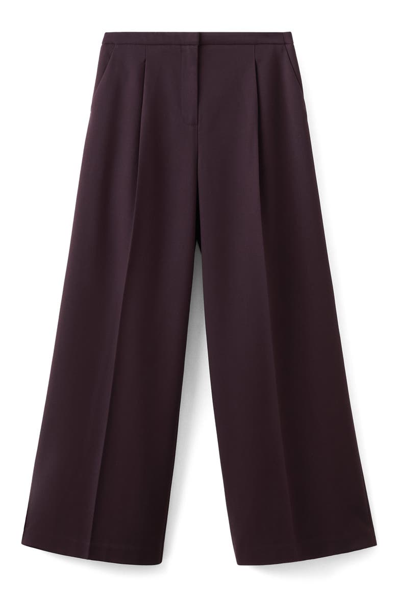 Pleated Wide Leg Pants, Main, color, MAROON