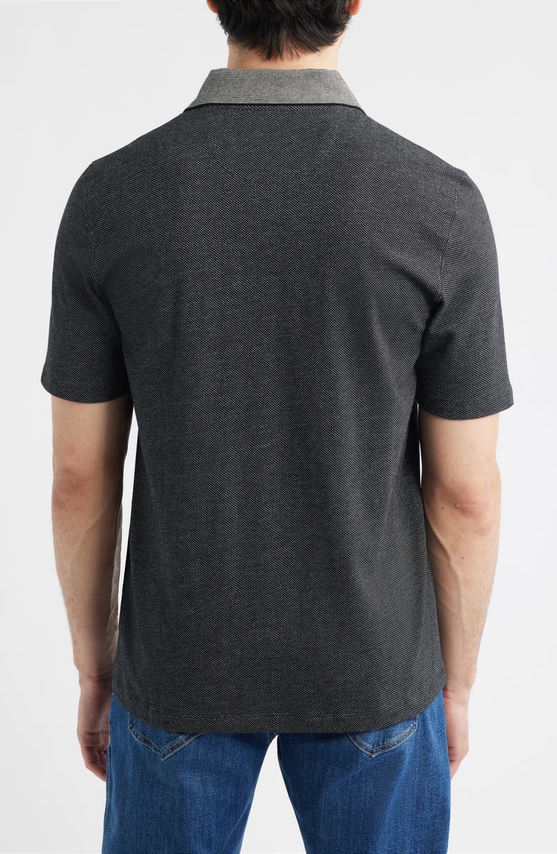 Johnston & Murphy Tonal Bird's Eye Polo, Alternate, color, Charcoal Birdseye